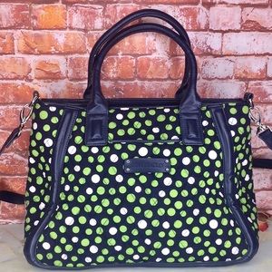 Vera Bradley Black and Green Dot Tote